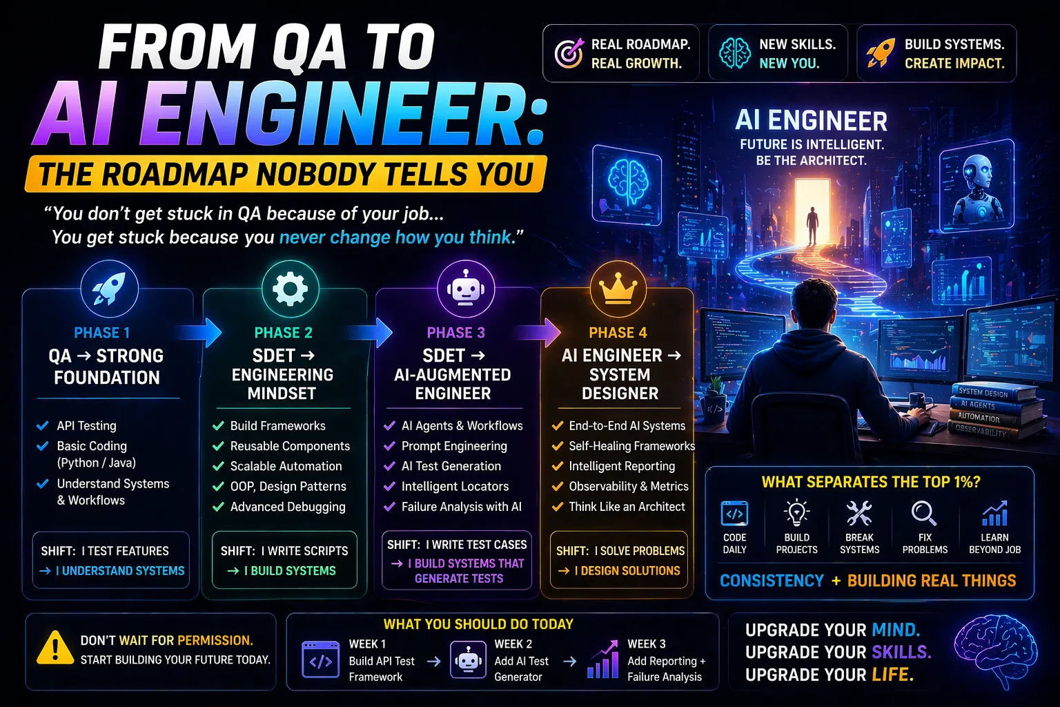 From QA to AI Engineer: The Real Roadmap Nobody Tells You (Complete 2026 Guide)